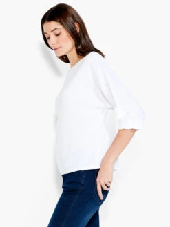 NZT Boat Neck Dolman Sleeve Tee PAPER WHITE -Apparel Sale Shop NZTS231035PWHPRODUCT 02