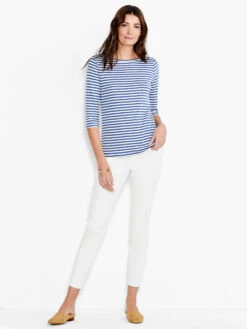 NZT 3/4 Sleeve Stripe Boat Tee -Apparel Sale Shop NZTS231073BLTPRODUCT 04