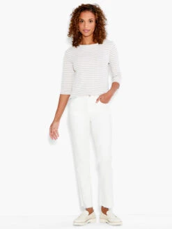 NZT 3/4 Sleeve Stripe Boat Tee NEUTRAL MULTI 9 NZT 3/4 Sleeve Stripe Boat Tee NEUTRAL MULTI -Apparel Sale Shop NZTS231073NUMPRODUCT 04