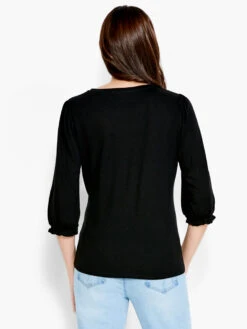 NZT Crew Neck 3/4 Pleated Sleeve Tee -Apparel Sale Shop NZTS231088BLXPRODUCT 03