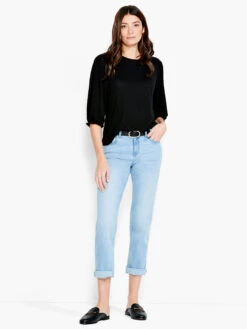 NZT Crew Neck 3/4 Pleated Sleeve Tee -Apparel Sale Shop NZTS231088BLXPRODUCT 04