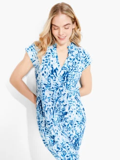 NZT Short Sleeve Daydream Ruffle V Dress BLUE MULTI -Apparel Sale Shop NZTS231230BLTPRODUCT 05