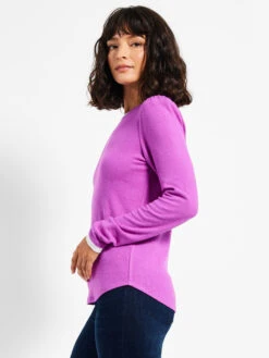 NZT Sweet Dreams Puff Shoulder Layered Top VIVID MAGENTA -Apparel Sale Shop NZTW232071VMGPRODUCT 02