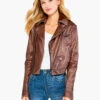 JKT Piper Leather Jacket BROWN -Apparel Sale Shop PIPERBRNPRODUCT 01