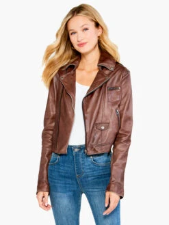 JKT Piper Leather Jacket BROWN