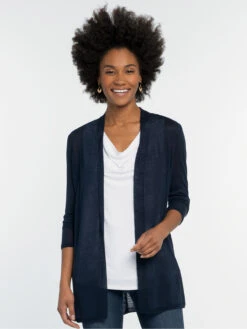 Lightweight Long Back Of The Chair Cardigan DARK INDIGO
