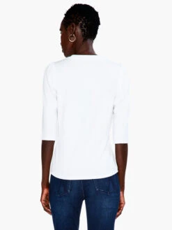 Drapey Rib Puff Sleeve Tee PAPER WHITE -Apparel Sale Shop S231009PWHPRODUCT 03