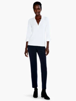 Drapey Rib Collared Top PAPER WHITE -Apparel Sale Shop S231049PWHPRODUCT 04