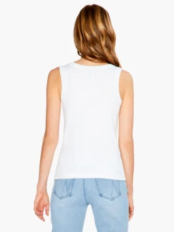 Rib Knit Scoop Tank PAPER WHITE 9 Rib Knit Scoop Tank PAPER WHITE -Apparel Sale Shop S231051PWHPRODUCT 03