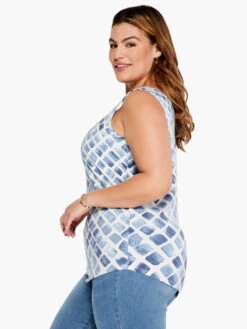 Stonefall Shirt Tail Perfect Tank BLUE MULTI -Apparel Sale Shop S231059WBLTPRODUCT 02