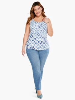 Stonefall Shirt Tail Perfect Tank BLUE MULTI -Apparel Sale Shop S231059WBLTPRODUCT 04