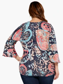 Batik Stamp Top INDIGO MULTI -Apparel Sale Shop S231062WIMIPRODUCT 03