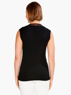 Drapey Rib Mesh Trim Tank -Apparel Sale Shop S231068BLXPRODUCT 03