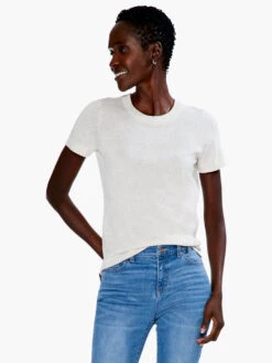 Crew Neck Short Sleeve Sweater Tee