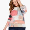 Printed Geo Sweater PINK MULTI