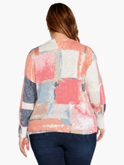 Printed Geo Sweater PINK MULTI -Apparel Sale Shop S231113WPKMPRODUCT 03