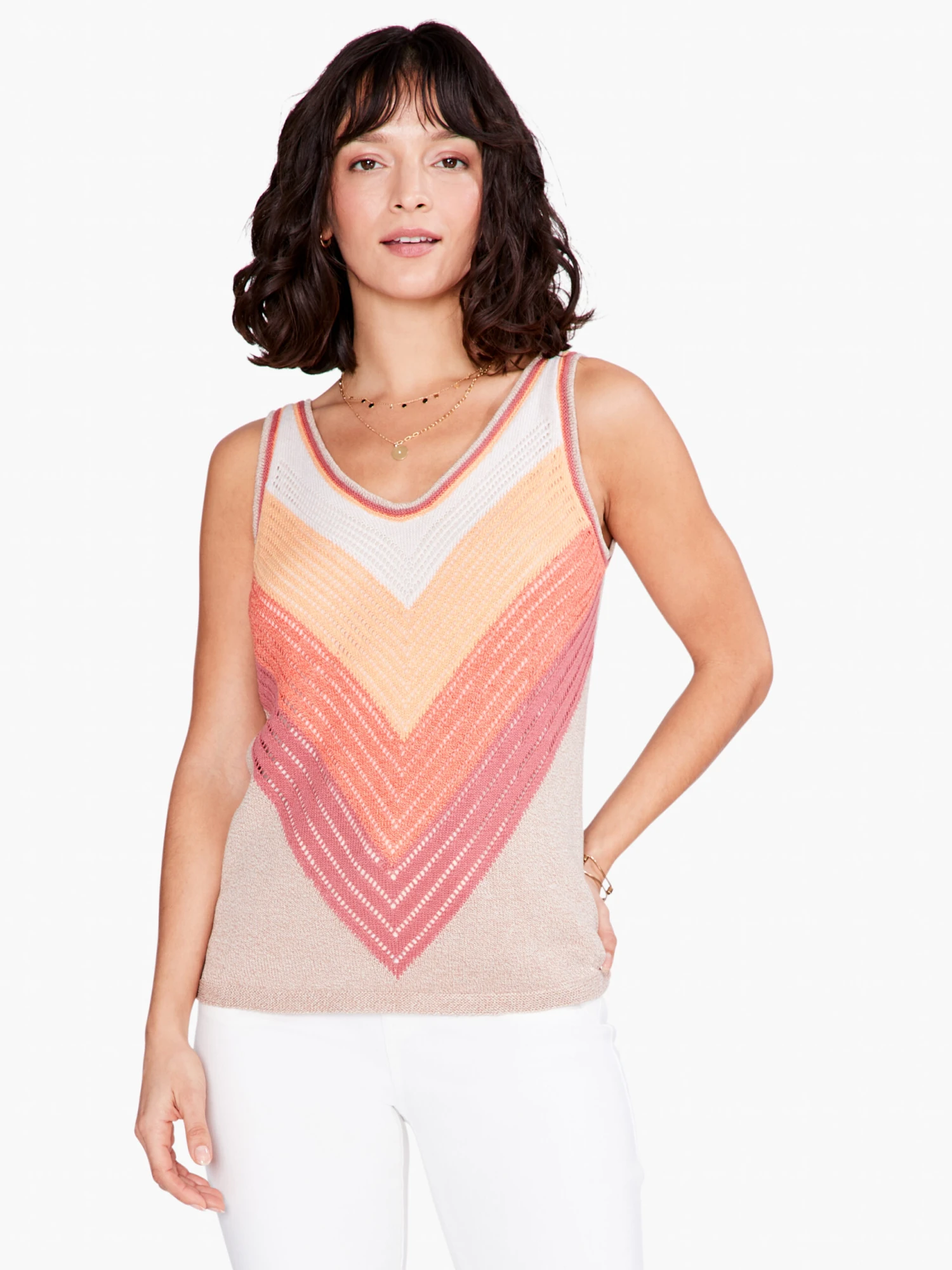 Sun Ray Crochet Tank ORANGE MULTI 3 Sun Ray Crochet Tank ORANGE MULTI