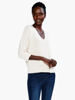 Relaxed Shaker Knit Sweater CANVAS