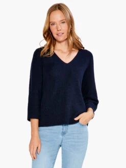 Relaxed Shaker Knit Sweater DARK INDIGO