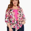 Glowing Petals 4-Way Cardigan PINK MULTI