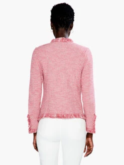 Fringe Mix Knit Jacket DUSTY CEDAR -Apparel Sale Shop S231133DUCPRODUCT 03