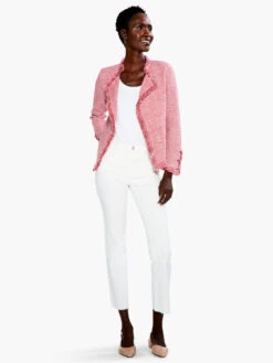 Fringe Mix Knit Jacket DUSTY CEDAR -Apparel Sale Shop S231133DUCPRODUCT 04