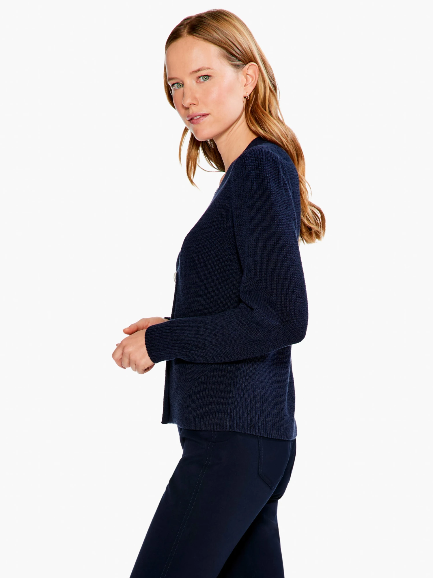 Shaker Knit Cardigan DARK INDIGO 4 Shaker Knit Cardigan DARK INDIGO - Image 2