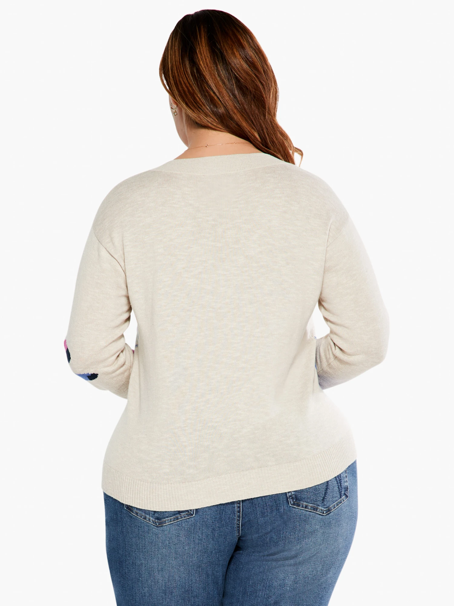 Blooming Short V Sweater NEUTRAL MULTI 5 Blooming Short V Sweater NEUTRAL MULTI - Image 3