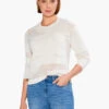Placed Pointelle Sweater COBBLESTONE -Apparel Sale Shop S231148CBSPRODUCT 01