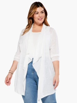 Featherweight Drape Cardigan PAPER WHITE