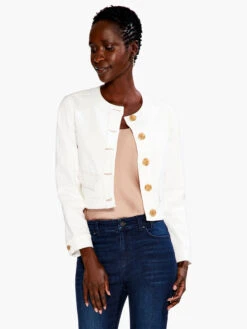 Top It Off Denim Jacket PAPER WHITE