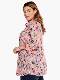 Checked Up Long Crinkle Shirt PINK MULTI 9 Checked Up Long Crinkle Shirt PINK MULTI -Apparel Sale Shop S231604WPKMPRODUCT 02