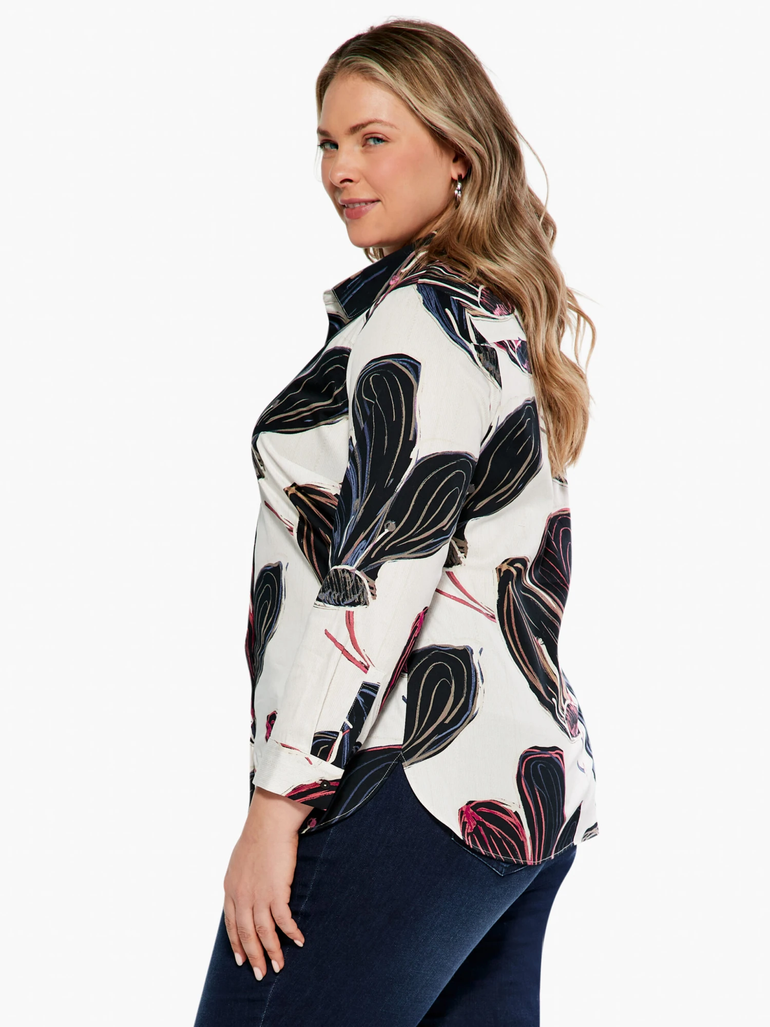 Stamped Flowers Shirt BLACK MULTI 4 Stamped Flowers Shirt BLACK MULTI - Image 2