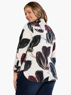 Stamped Flowers Shirt BLACK MULTI 8 Stamped Flowers Shirt BLACK MULTI -Apparel Sale Shop S231606WBLMPRODUCT 03