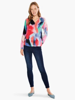 Abstract Art Top PINK MULTI -Apparel Sale Shop S231609PKMPRODUCT 04