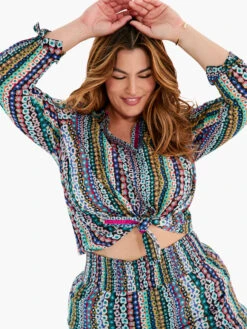 Flower Field Crinkle Shirt PINK MULTI -Apparel Sale Shop S231614WPKMPRODUCT 07