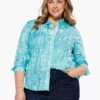 Gleaming Crinkle Shirt AQUA MULTI -Apparel Sale Shop S231617WAQLPRODUCT 01