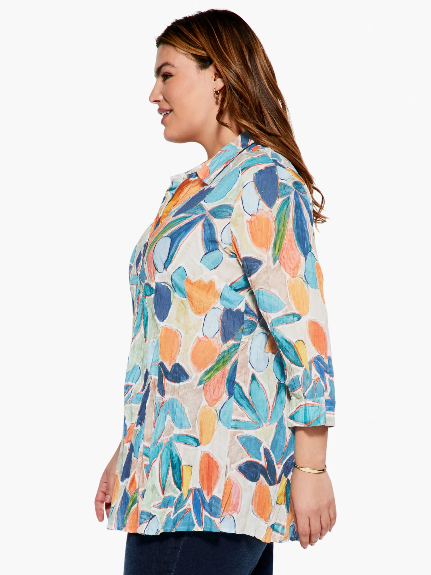Citrus Grove Long Crinkle Shirt BLUE MULTI 4 Citrus Grove Long Crinkle Shirt BLUE MULTI - Image 2