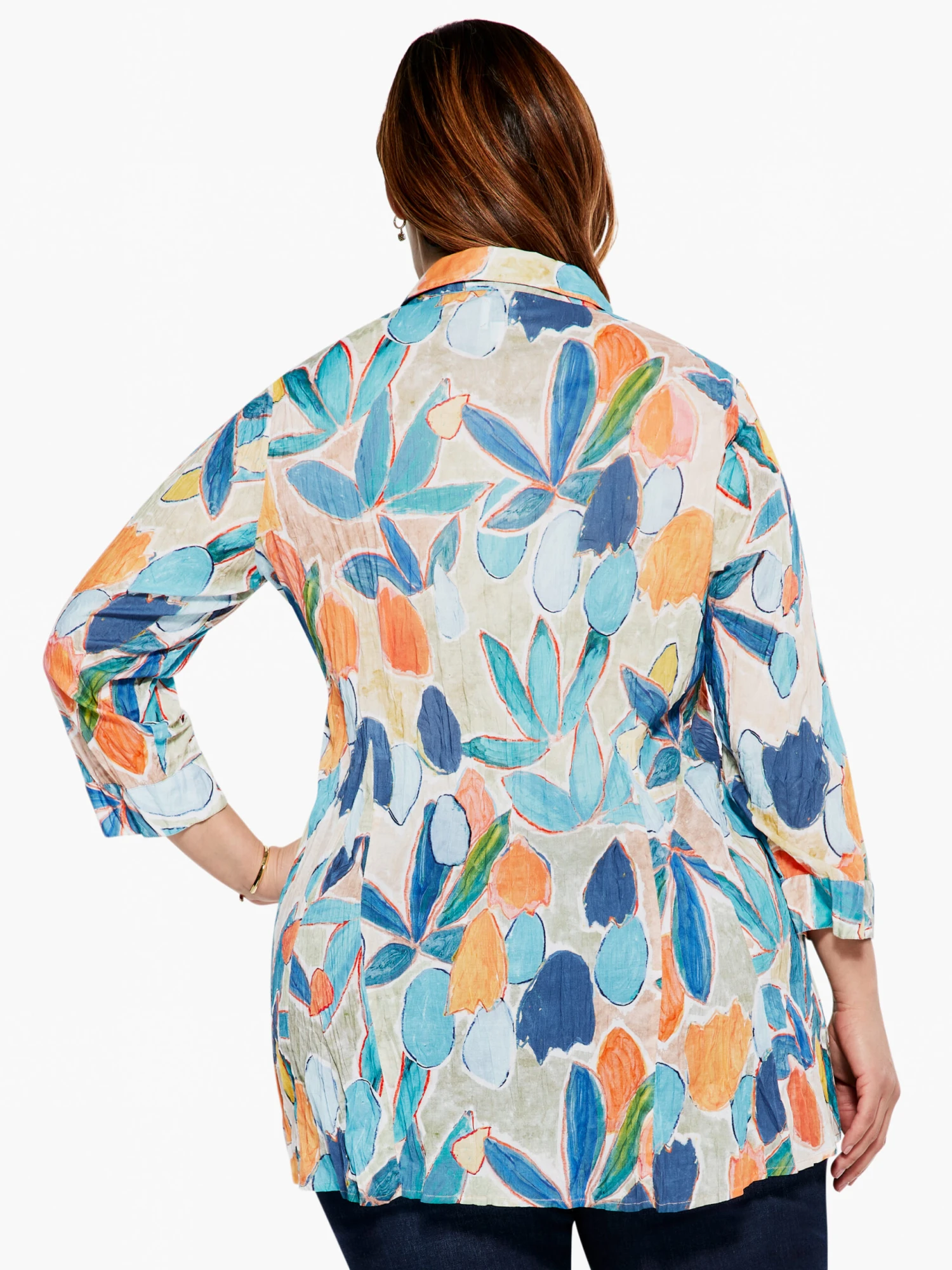 Citrus Grove Long Crinkle Shirt BLUE MULTI 5 Citrus Grove Long Crinkle Shirt BLUE MULTI - Image 3