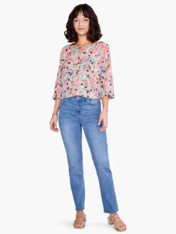 Punchy Petals Top ORANGE MULTI -Apparel Sale Shop S231620ORMPRODUCT 04