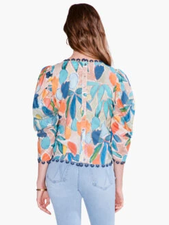 Citrus Grove Puff Sleeve Top BLUE MULTI -Apparel Sale Shop S231640BLTPRODUCT 03