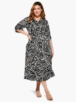 Onyx Stamp Dress BLACK MULTI -Apparel Sale Shop S231907WBLMPRODUCT 04