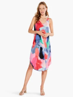 Abstract Art Dress PINK MULTI 11 Abstract Art Dress PINK MULTI -Apparel Sale Shop S231910PKMPRODUCT 04