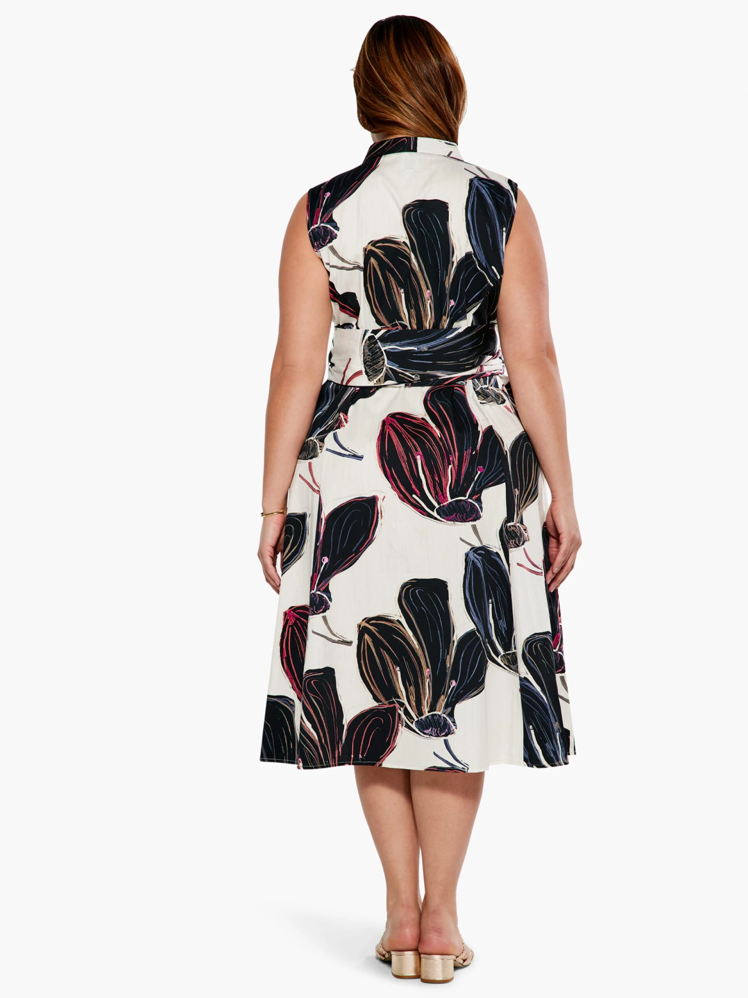 Stamped Flowers Shirt Dress BLACK MULTI 5 Stamped Flowers Shirt Dress BLACK MULTI - Image 3