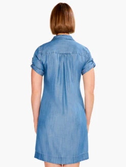 Drapey Denim Shirt Dress MID WASH -Apparel Sale Shop S231922MDWPRODUCT 03