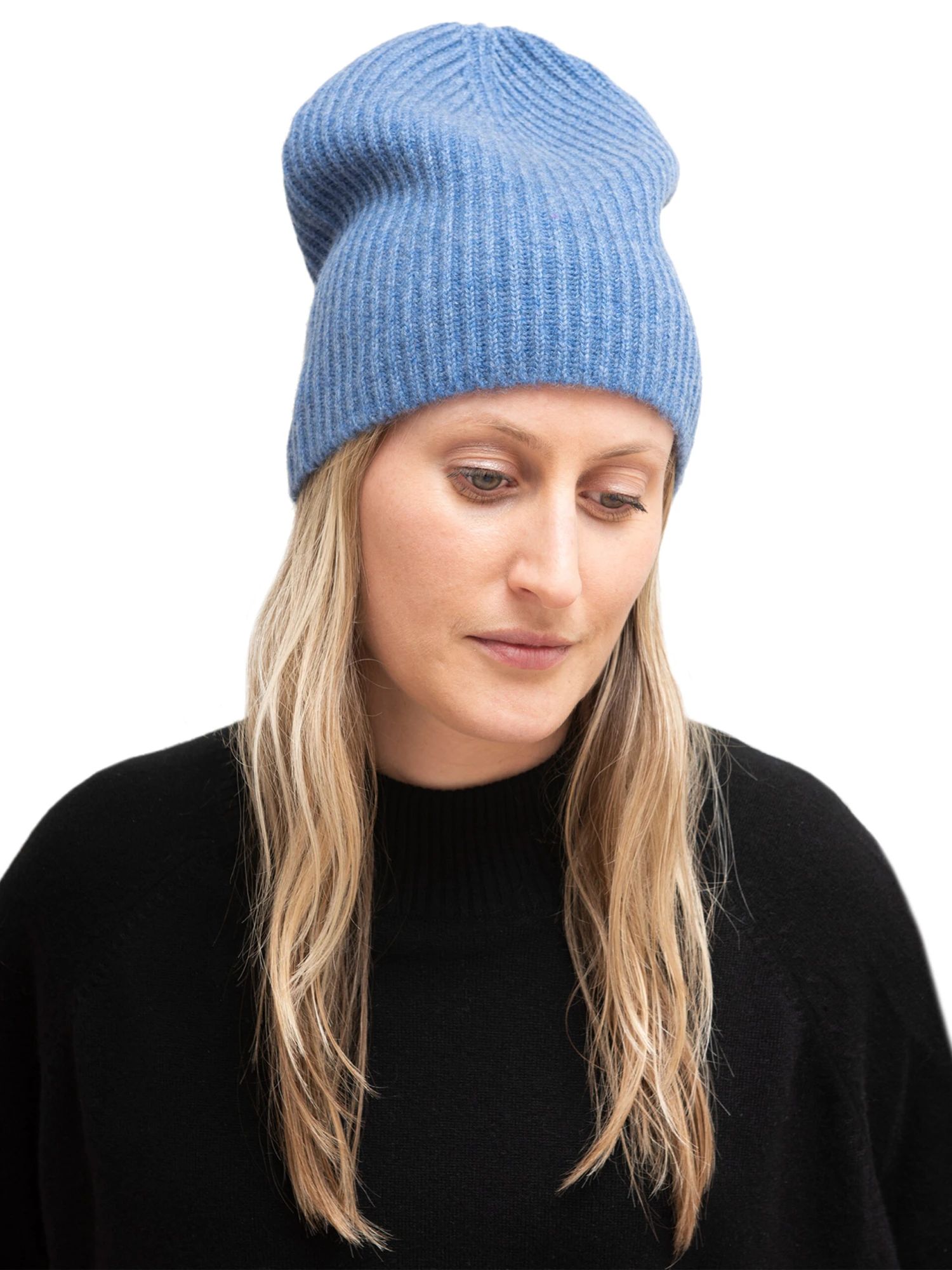 Meg Cohen - Cashmere Solid Ski Hat BLUE 3 Meg Cohen - Cashmere Solid Ski Hat BLUE