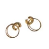 Paula Rosen - Single Hoop Overlay Earrings GOLD -Apparel Sale Shop SINGLEHOOPGOLPRODUCT 01