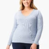 Perfect Knit Rib Long Sleeve V Neck -Apparel Sale Shop W231032WBGCPRODUCT 01
