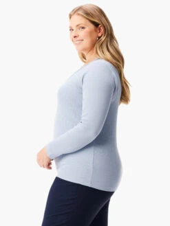 Perfect Knit Rib Long Sleeve V Neck -Apparel Sale Shop W231032WBGCPRODUCT 02