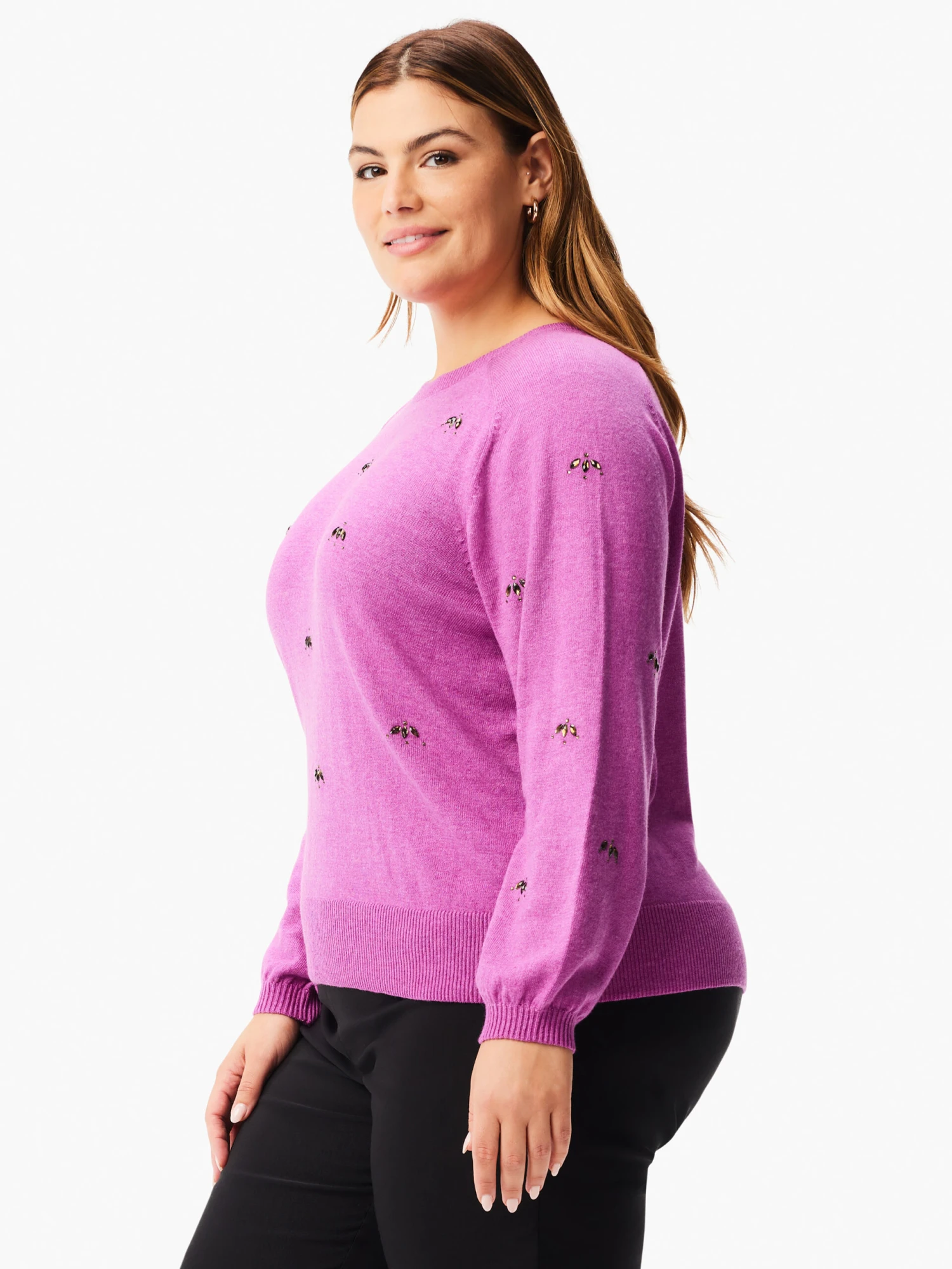 Hidden Gems Sweater VIVID MAGENTA 4 Hidden Gems Sweater VIVID MAGENTA - Image 2